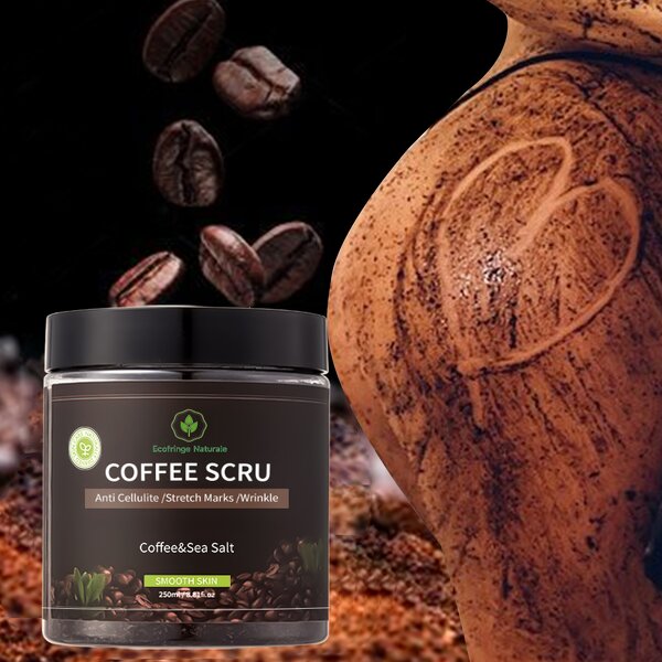 Body Scrub Manufacturer - Factory Priced Natural Coffee Whitening Vitamin C Cream Customizable Mass Supply Body Exfoliation Mud Formula