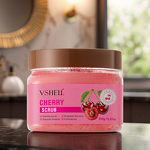Body Scrub Manufacturer - Cherry Shea Butter Sea Salt Natural Vitamin C Hyaluronic Acid Whitening Exfoliating Cream