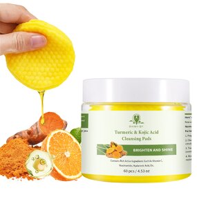 Cleansing Pads Manufacturer - Hot Selling Low Moq Private Label Dark Spots Remover Kojic Acid Turmeric Cleansing Pads