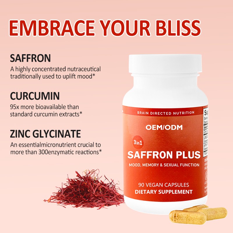 Saffron Aloe Vera Capsules OEM Manufacturer - GMP Certified Mood Enhancement Custom