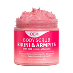 Body Scrub Manufacturer - OEM Bikini Area with 10% AHAs BHA Vitamin C for Ingrown Hair Dark Spots