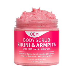 Body Scrub Manufacturer - OEM Bikini Area with 10% AHAs BHA Vitamin C for Ingrown Hair Dark Spots