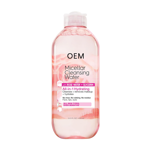 Cleanser Manufacturer - Vegan Micellar Water with Rose Glycerin for All Skin Types Makeup Remover