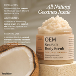 Body Scrub Manufacturer - OEM 24oz Coconut Vanilla for Natural Sea Salt Exfoliator Smooth Skin Vegan Cruelty-Free