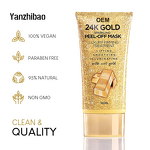 Face Mask Manufacturer - 24K Gold Firming Peel Off for Anti Aging Lifting Illuminating Revitalizing Hyaluronic Acid Collagen