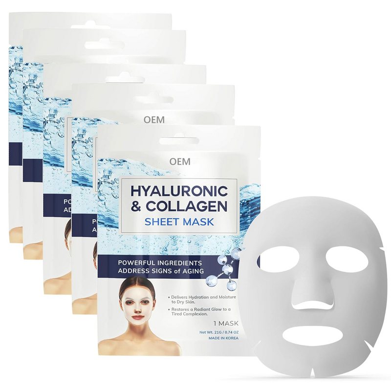 Face Mask Manufacturer - Hyaluronic Acid Collagen Sheet for Anti-Aging Firming Natural Ingredients All Skin Types