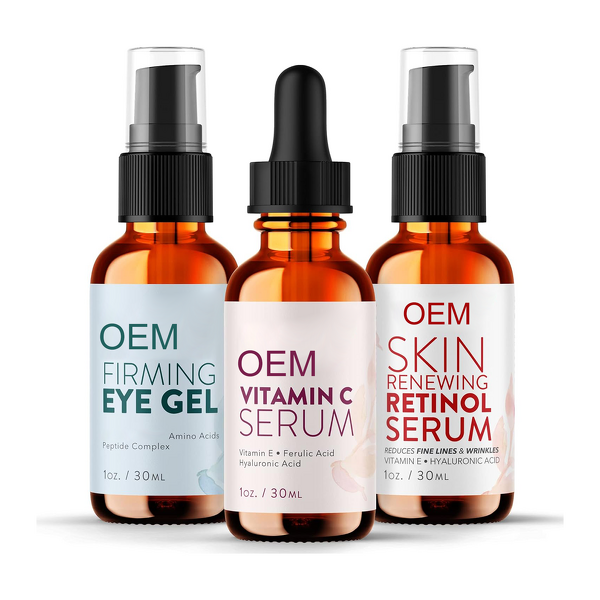 Skin Care Set Manufacturer - 3-in-1 Anti-Aging Facelift with Retinol Vitamin C Serum Eye Gel for Wrinkles Dark Spots