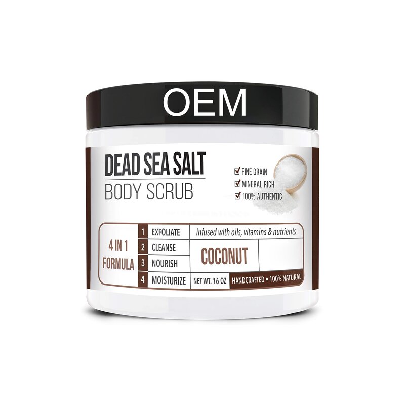 Body Scrub Manufacturer - OEM Premium Coconut Set with Dead Sea Salt Essential Oils Nutrients
