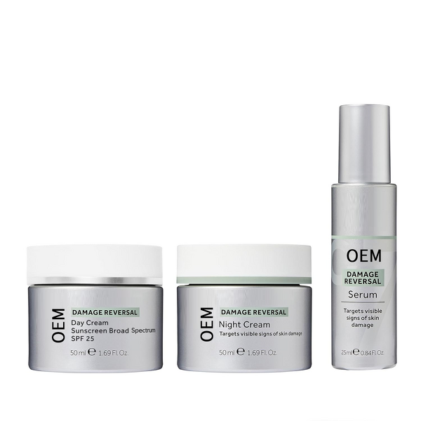 Skin Care Set Manufacturer - OEM Damage Reversal with Anti-Aging Serum Day SPF 25 Cream Night Cream Sun Damage Repair