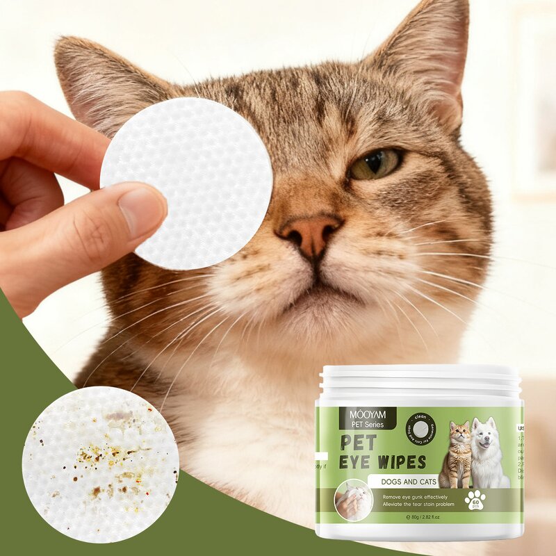 Pet Wipe Manufacturer - Eye Wipes for Dogs Cats Eye Gunk Tear Stain Removal 80g/300ml Private Label