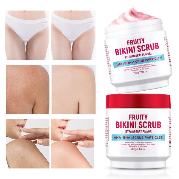 Body Scrub Manufacturer - Bikini Area Strawberry Scrub for Inner Thigh Whitening Exfoliating MOOYAM