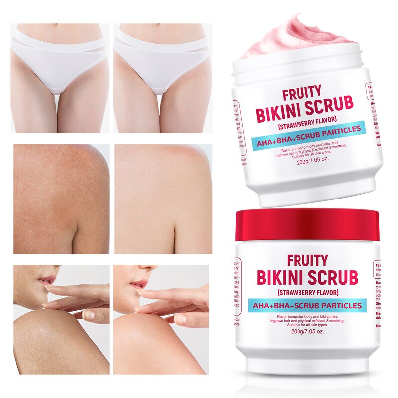 Body Scrub Manufacturer - Bikini Area Strawberry Scrub for Inner Thigh Whitening Exfoliating MOOYAM