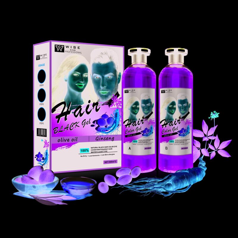 Hair Dye Gel Manufacturer - Organic Ginseng 500ml*2 - Permanent, Low Ammonia, Plant Extract, All Hair Types, for Salon