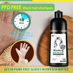 Hair Dye Shampoo Manufacturer - Organic Black 3 in 1 400ml - Ppd Free, Herbal, 100% Cover Grey, Fast Acting