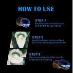 Beard Balm Manufacturer - Wiseking Argan Rosemary 30g - Plant Extract Moisturizer, Light Hold Shine, Soften Smooth