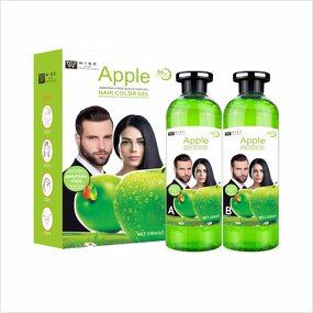 Hair Dye Gel Manufacturer - Apple Black 250ml*2 - Organic Plant Extract, Easy Grey Cover, Non-Stick, for Salon