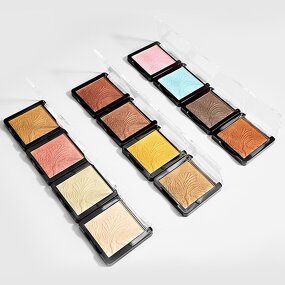 Highlighter Manufacturer - Face Single Palette Pressed Shimmer Powder, Vegan Bronzer Illuminating Makeup