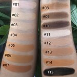 Pressed Powder Manufacturer - Wholesale 15 Colors in Gold Container, Oil Control Matte Full Coverage, with Mirror