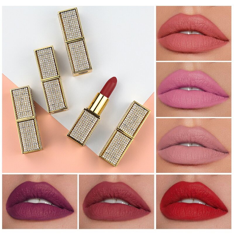 Lipstick Manufacturer - 14 Colors, Luxury Diamond Tube, Vegan Organic, Waterproof Long Lasting Smooth Matte, Private Label