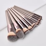 Makeup Brush Set Manufacturer - Pearly Color Synthetic Korean Brown, 4/9/10/14/20 Pcs, Custom Logo