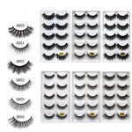 Eye Lash Set Manufacturer - 5 Pairs Natural, Long Thick Extensions Reusable 3D False Eyelashes