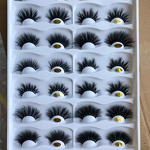 Eye Lash Manufacturer - 1 Pair 25mm Real Mink Eyelashes, 5D Length Curve Extensions