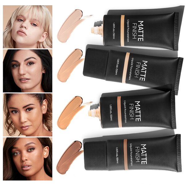 Foundation Manufacturer - New Arrivals Face, 10 Colors Black Tube, Full Coverage Matte Finish, Custom Logo