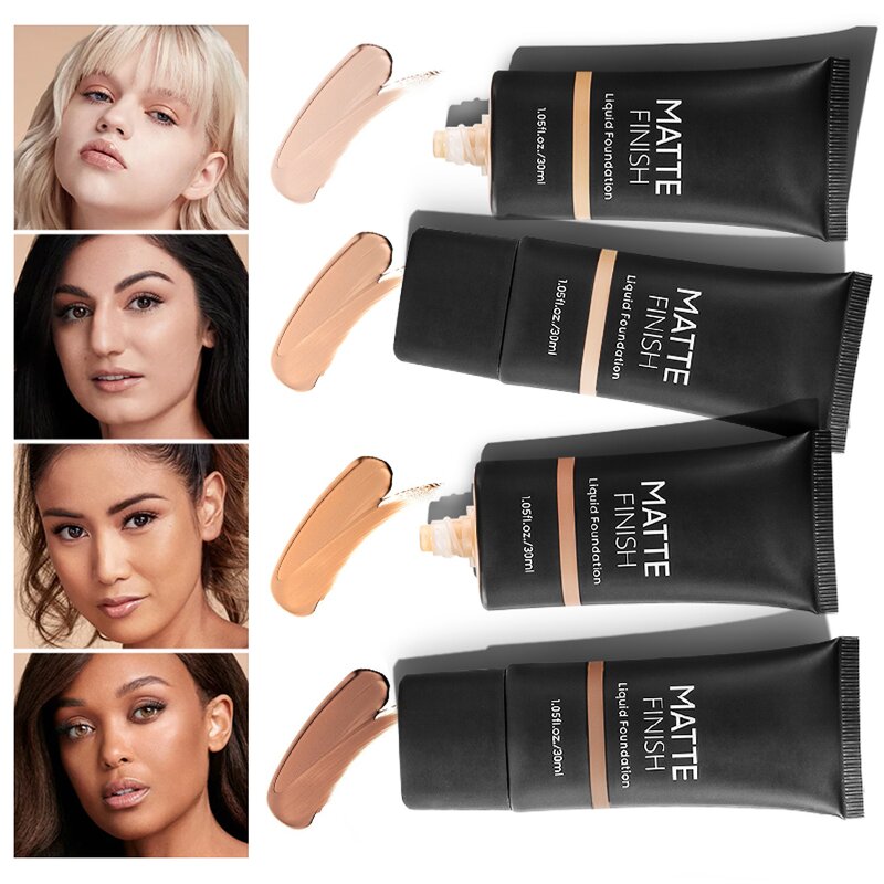 Foundation Manufacturer - New Arrivals Face, 10 Colors Black Tube, Full Coverage Matte Finish, Custom Logo