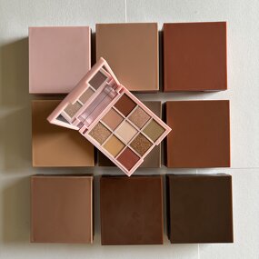 Eyeshadow Palette Manufacturer - Pick Your Own Colors Pan, Private Label 9 Colors Waterproof Long Lasting Nude Brown