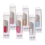 Lip Kit Manufacturer - 2 in 1, Clear Case Diamond Lip Gloss & White Lip Liner Pen, Multi-color Set