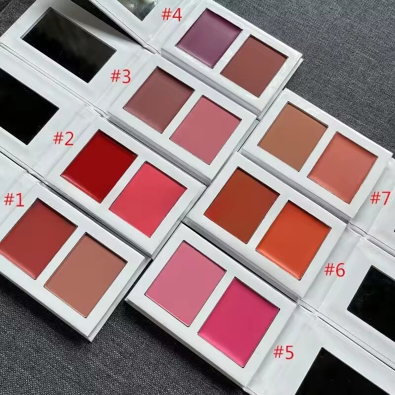 Blush Palette Manufacturer - Hot Selling 7 Colors Dual Shade Cream, Natural Finish Cream Powder