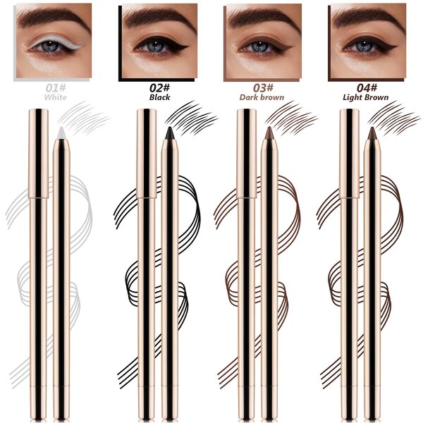 Eyeliner Pencil Manufacturer - Professional Vegan Long Lasting Natural, Private Label, Waterproof, 4 Colors in Box