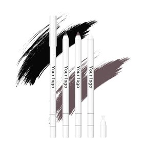 Eyeliner Pencil Manufacturer - Private Label Pink Gold White Tube, Vegan Long Lasting, Cruelty Free, with Sharpener