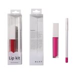 Lip Kit Manufacturer - 2 in 1 Set, Clear Case Square Tube Lip Gloss & White Pencil, Waterproof Non-Transfer