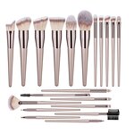 Makeup Brush Set Manufacturer - Pearly Color Synthetic Korean Brown, 4/9/10/14/20 Pcs, Custom Logo