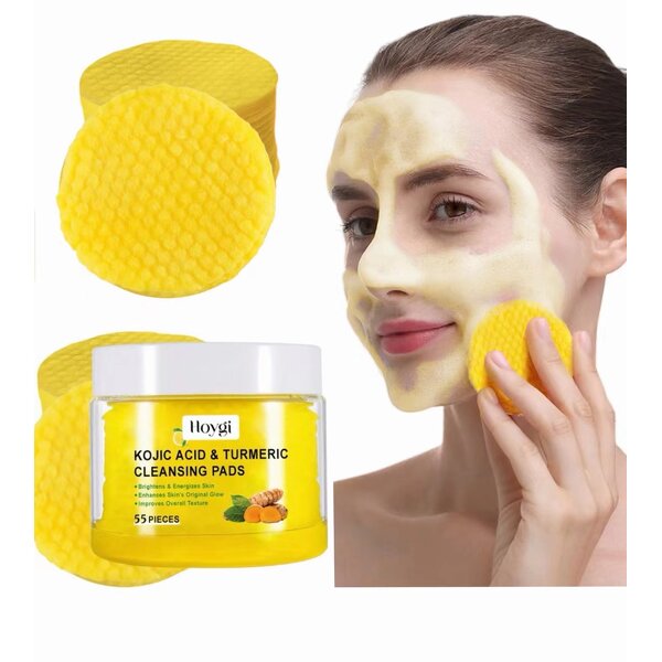 Cleaning Pads Manufacturer - OEM 55Pcs Turmeric Cleaning Exfoliating Remove Dark Spots Pimples Natural Organic Kojic Acid