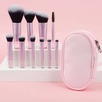 Makeup Brush Set Manufacturer - Hot Sale 10pcs Mini Brushes Travel With Bag Custom Logo