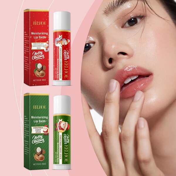 Lip Balm Box Manufacturer - EELHOE Christmas Lip Balm Care for Dry Lips Moisturizing Gentle Beautiful Natural
