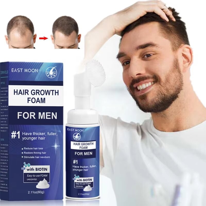 Hair Growth Foam Manufacturer - East Moon Men Deep Repair Hair Root Follicle Promotes Fast Growing Castor Argan Oil