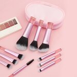Makeup Brush Set Manufacturer - Hot Sale 10pcs Mini Brushes Travel With Bag Custom Logo