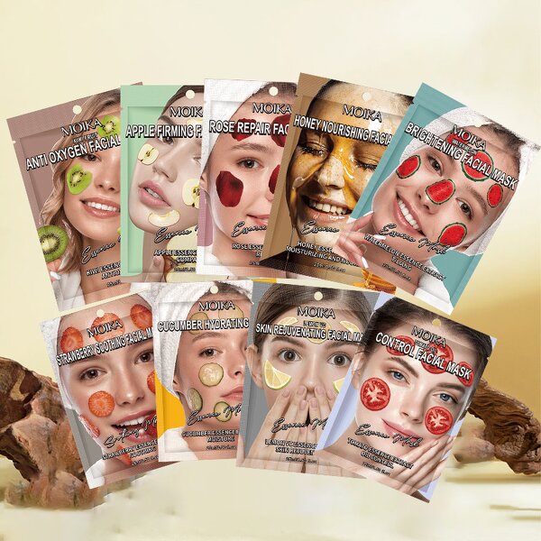 Fruit Sheet Mask Manufacturer - Private Label Nine Skin Care Hyaluronic Acid Rose Lemon Vitamin C