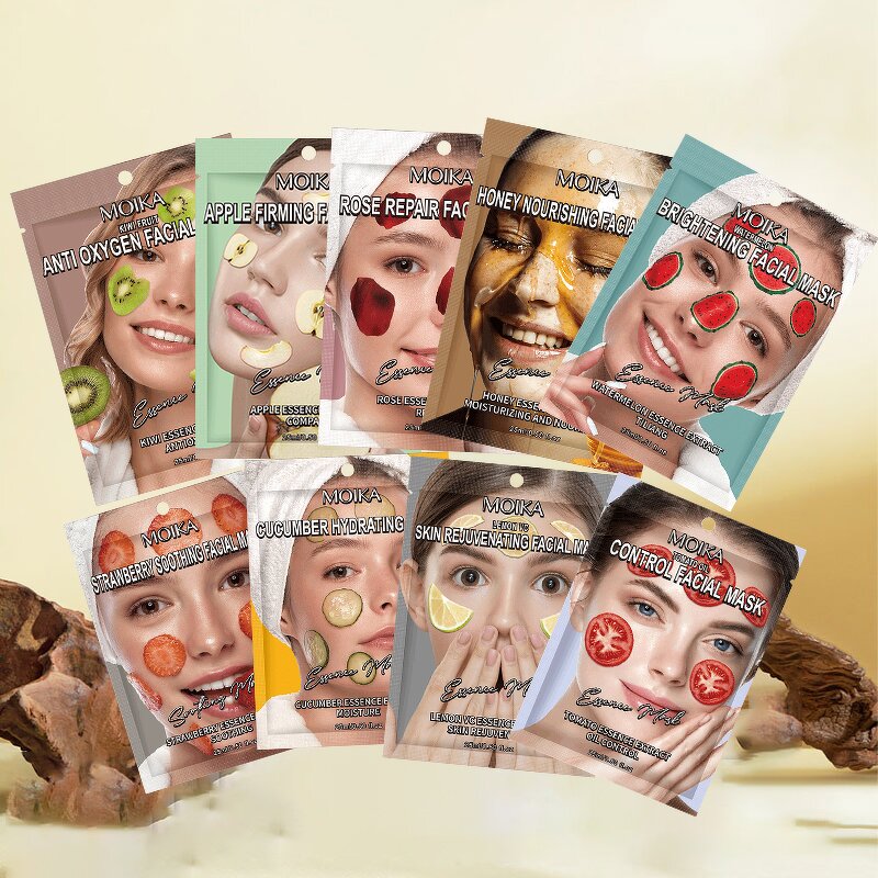 Fruit Sheet Mask Manufacturer - Private Label Nine Skin Care Hyaluronic Acid Rose Lemon Vitamin C
