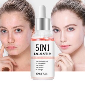 Collagen Serum Manufacturer - 5 in 1 Vitamin C Hyaluronic Acid Niacinamide Anti-aging Whitening Private Label