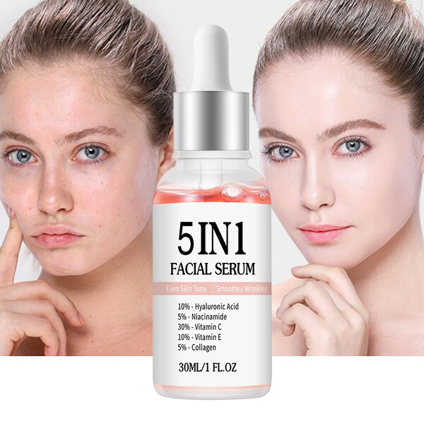 Collagen Serum Manufacturer - 5 in 1 Vitamin C Hyaluronic Acid Niacinamide Anti-aging Whitening Private Label