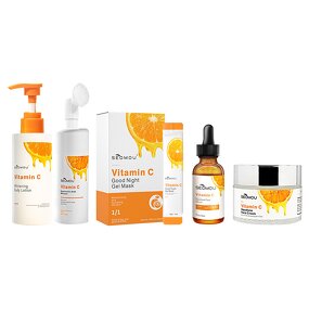Skin Care Set Manufacturer - Vitamin C Series Facial Care Essence Apply Facial Mask Body Lotion Cleansing Mousse