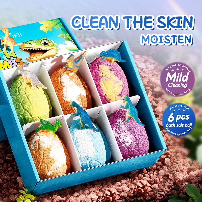 Bath Salt Ball Set Manufacturer - Dinosaur Egg Scented 6-Piece & OEM