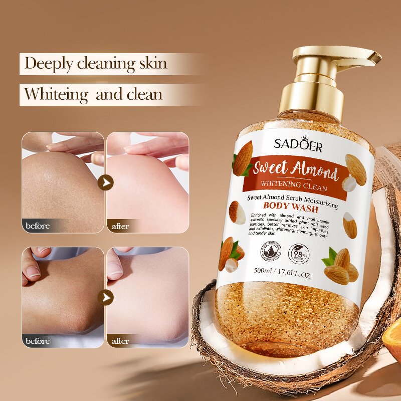 Body Wash Manufacturer - Sweet Almond Cleansing Scrub Whitening