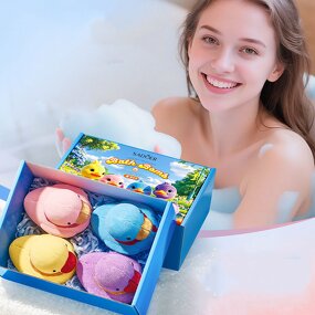 Bath Salt Ball Set Manufacturer - 4-Piece Cute Duck Shape & Private Label