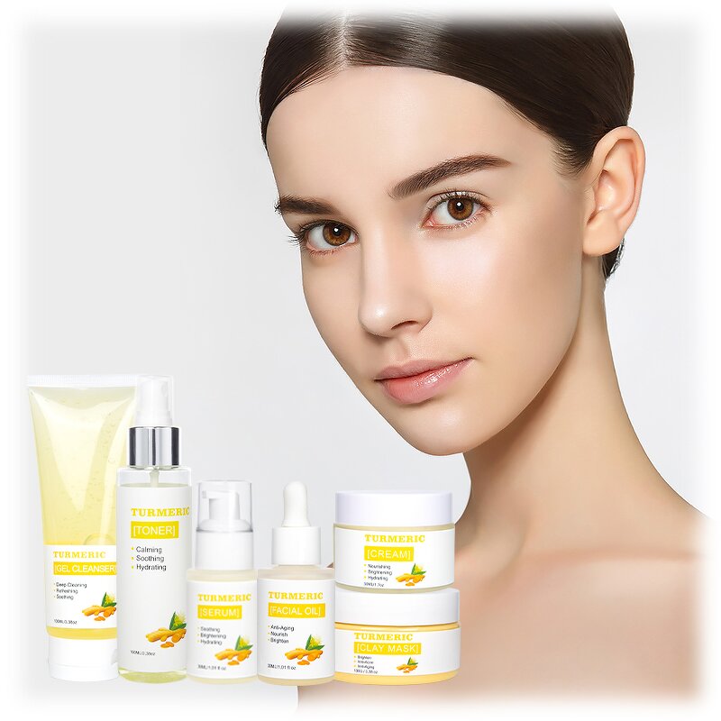Skin Care Set - Anti-Aging Herbal with Tumeric for Face & OEM