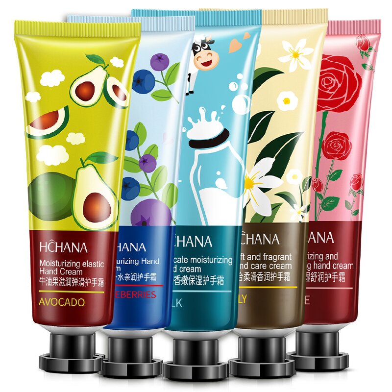 Hand Cream Lotion - ROREC - Moisturizing Repair Soft Nourishing Milk Avocado Rose Fruit Plant Extract Mini - Private Label